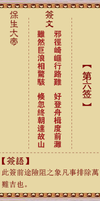 保生大帝灵签 第6签:邪、【用需卦】